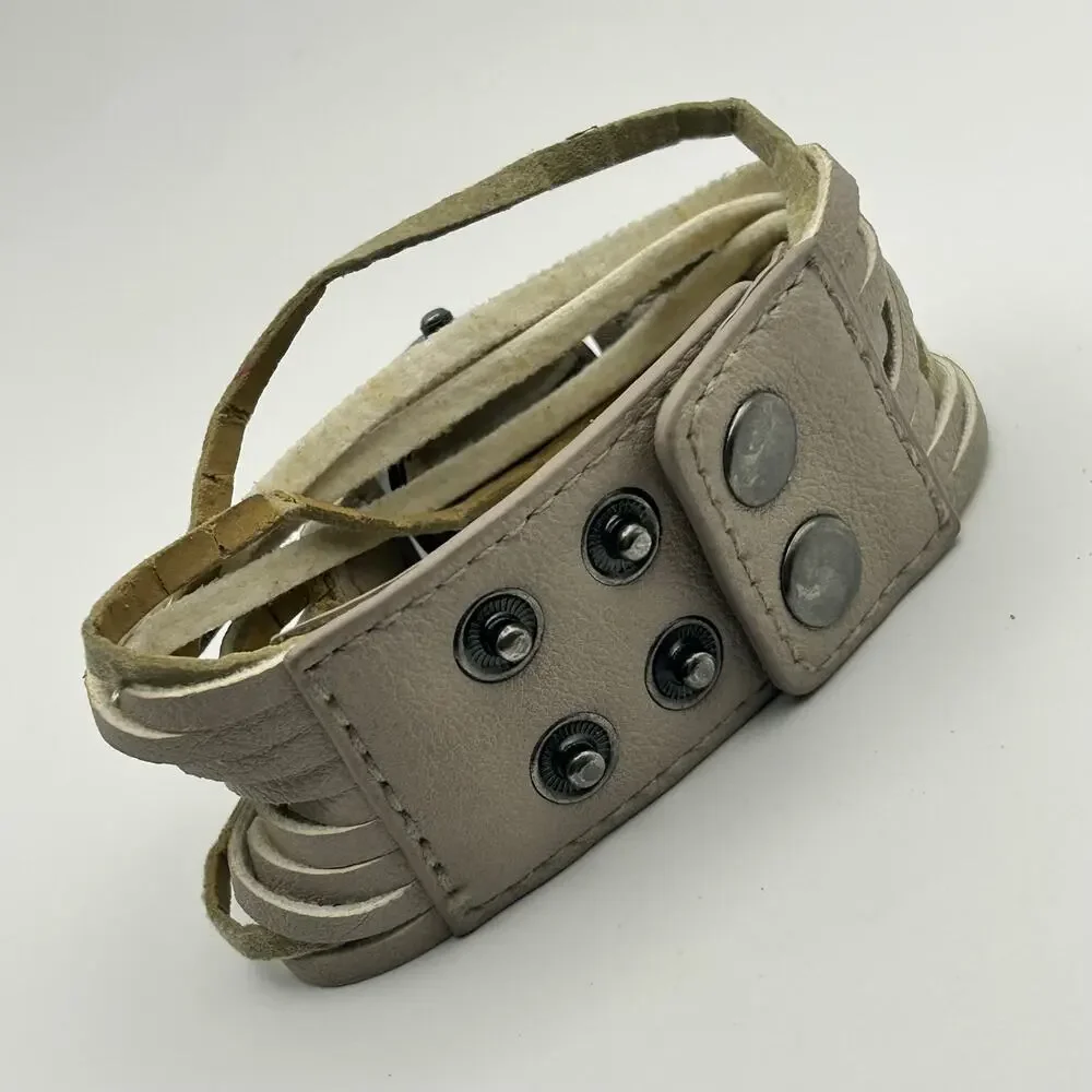 Women’s Fashion Watch Light Gray Wrap-around Leather Band Elephant Print Dial